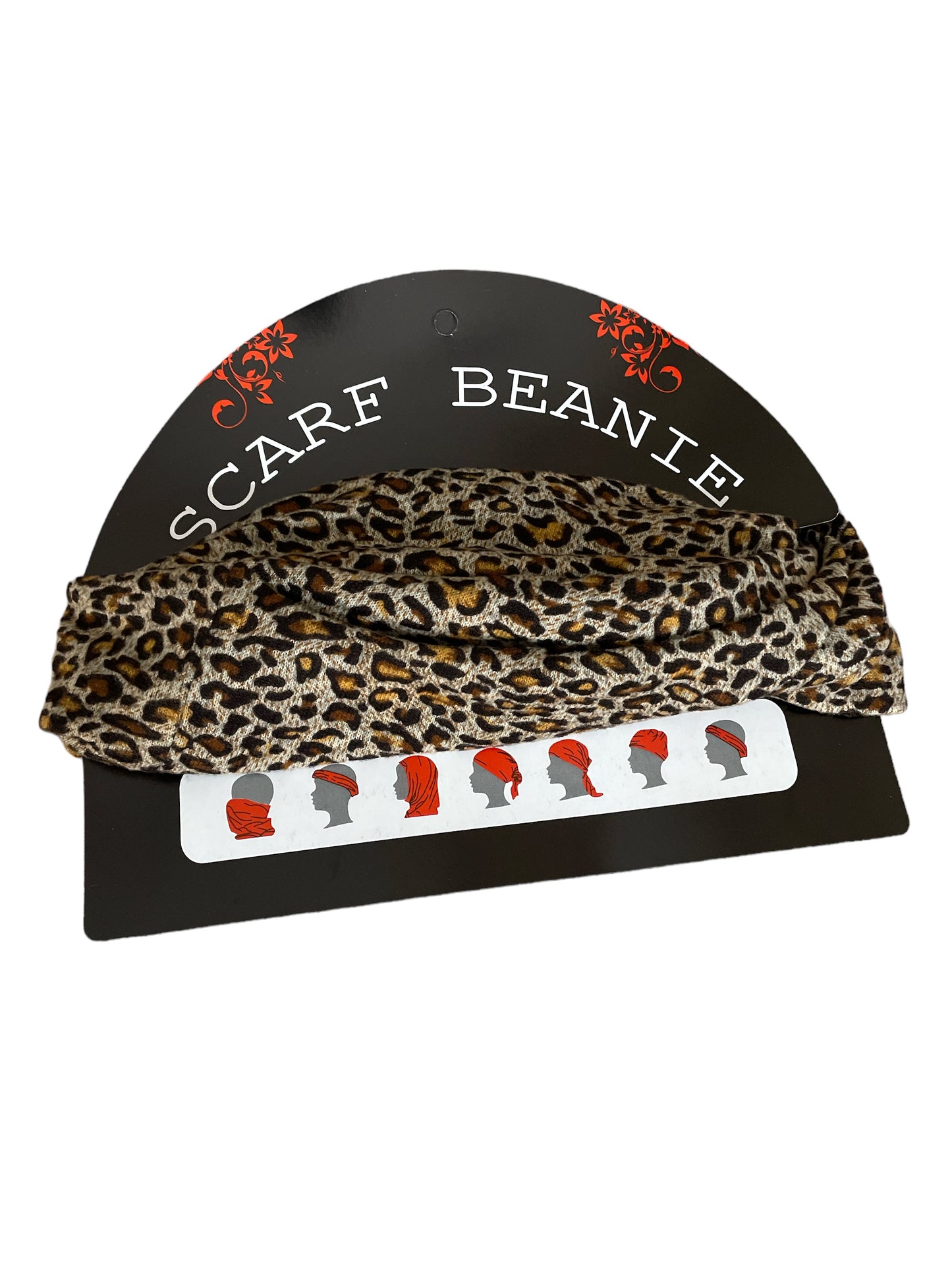 Scarf Beanie - Leopard