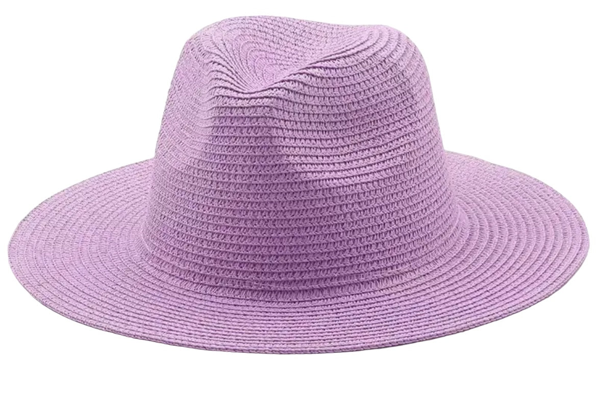 Straw Fedora - Lavender