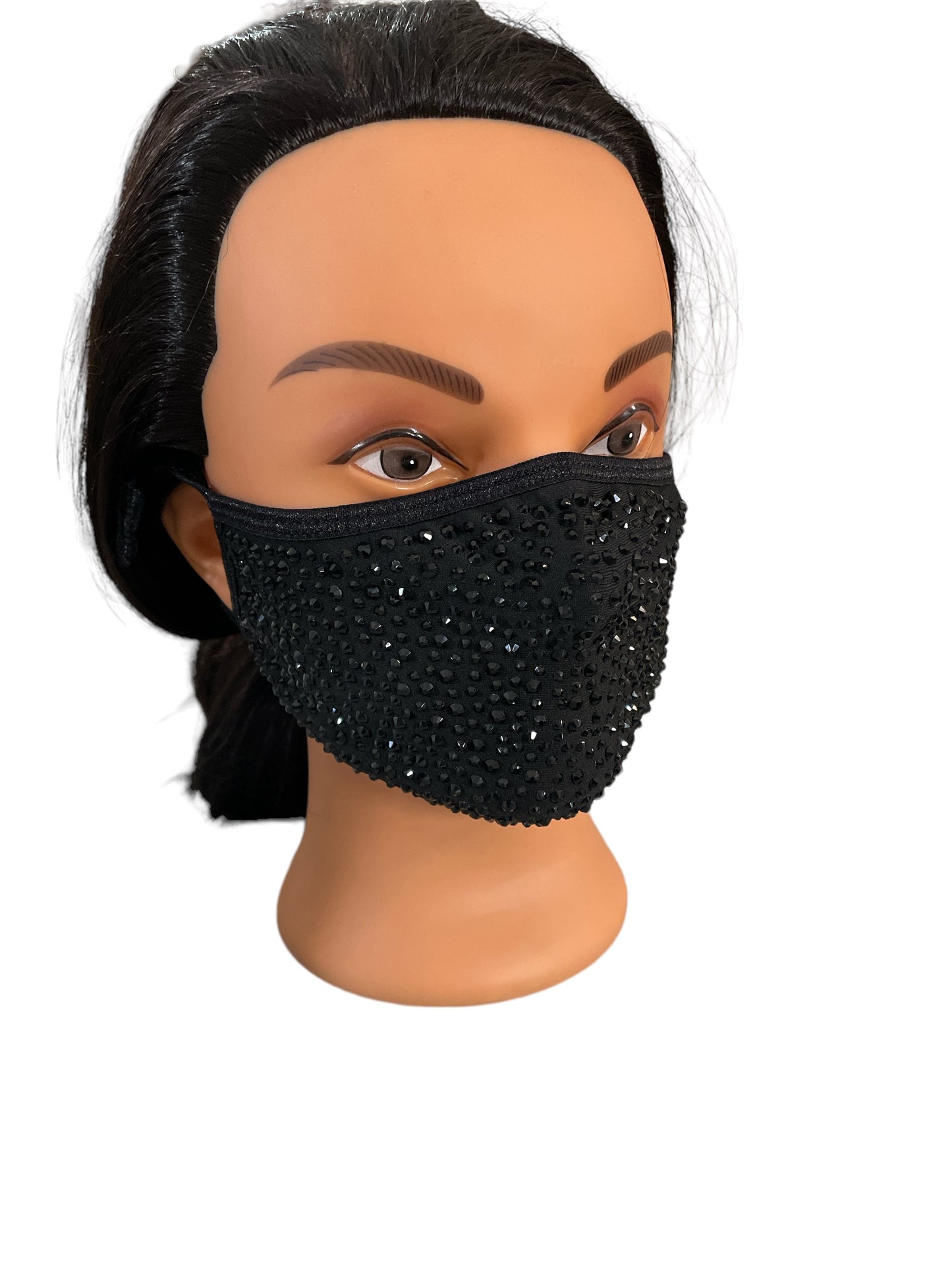 Bling Face Mask - Black/Black