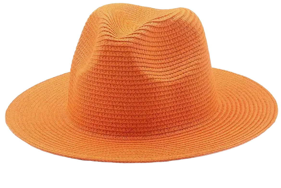 Straw Fedora - Orange