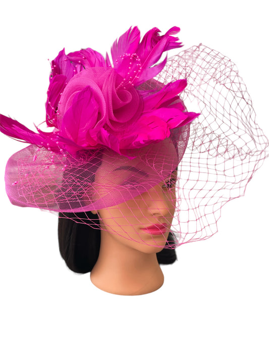 Large Fascinator - Fuschia