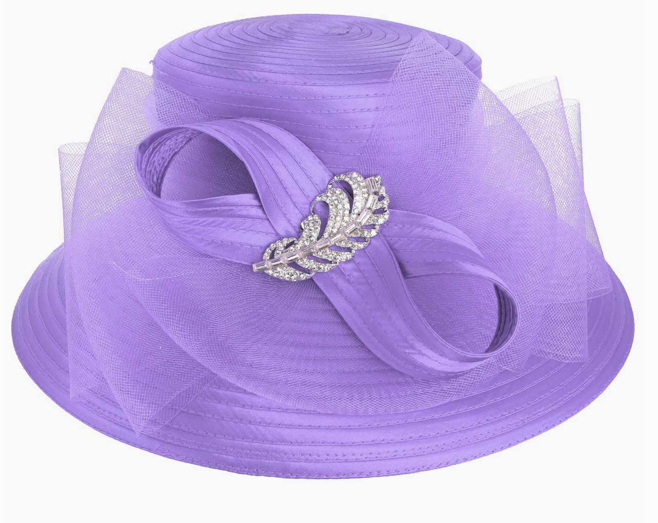 Braid and Brooch Fancy Hat - Lavender