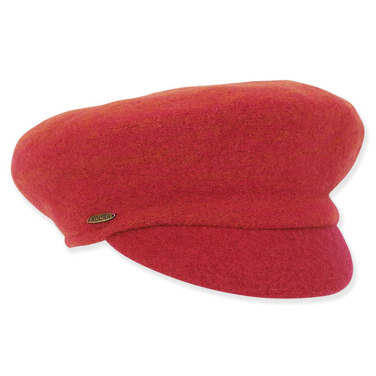 Red Soft Wool Newsboy Hat