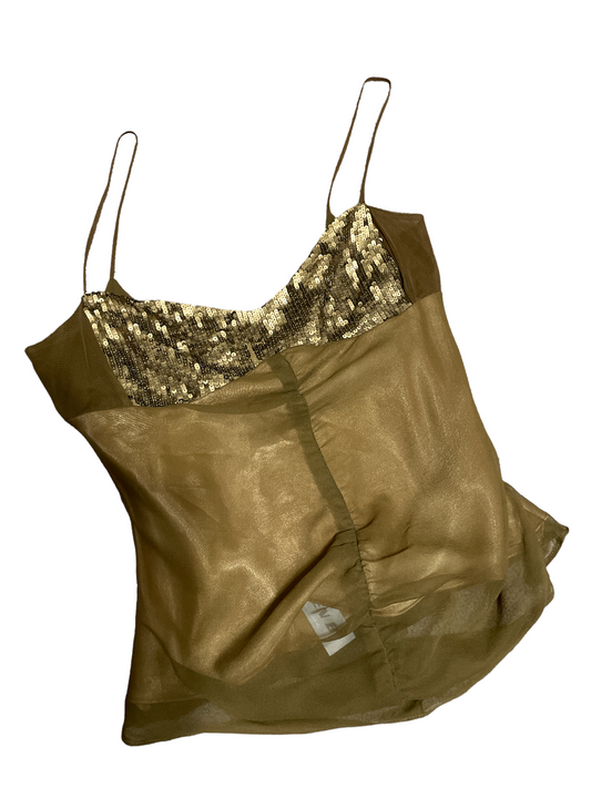 Allen B Silk Tank with Sequins - Sz S