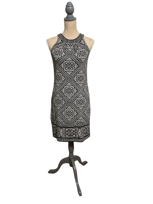 Black and White Mosaic Print Dress - Sz XS