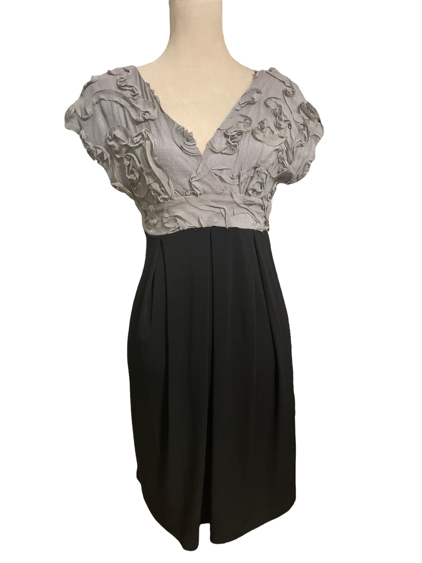 En Focus Studio Black/Gray Dress - Size 6