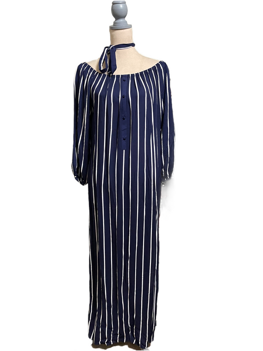 Forever 21 Navy w/White Stripes Maxi - Sz S